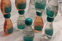 A pile of shampoo bottles.